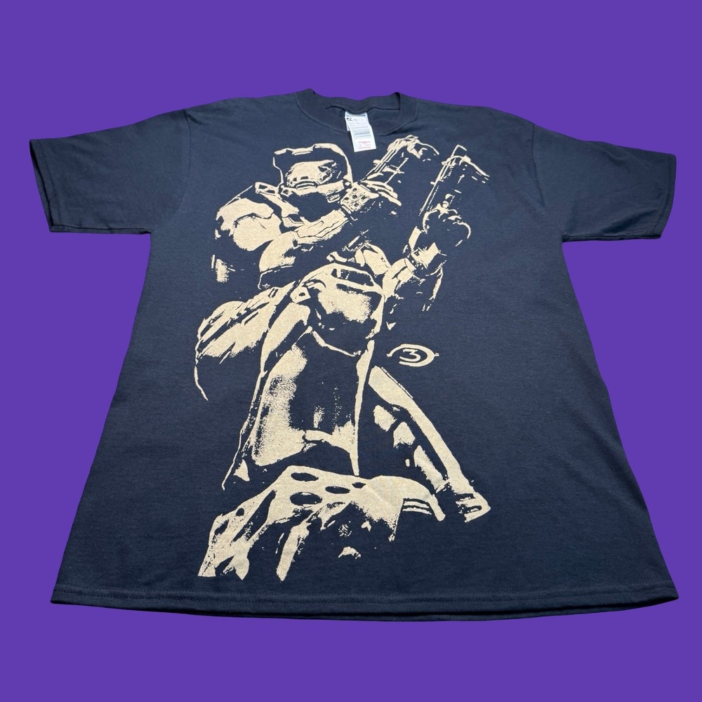 NWT Halo 3 Master Chief T Shirt Large Black Xbox 360 Video Game Graphic Y2K